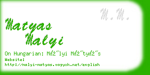 matyas malyi business card